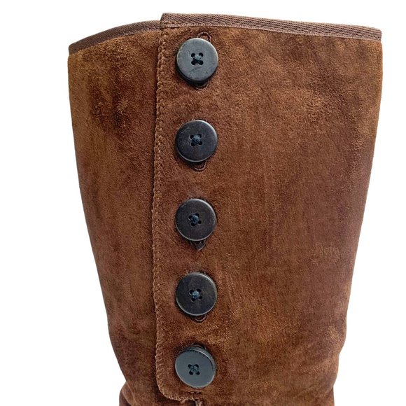 UGG Australia 3387 Lo Pro Fold Over Brown Suede Mid Calf Boots - Picture 6 of 12
